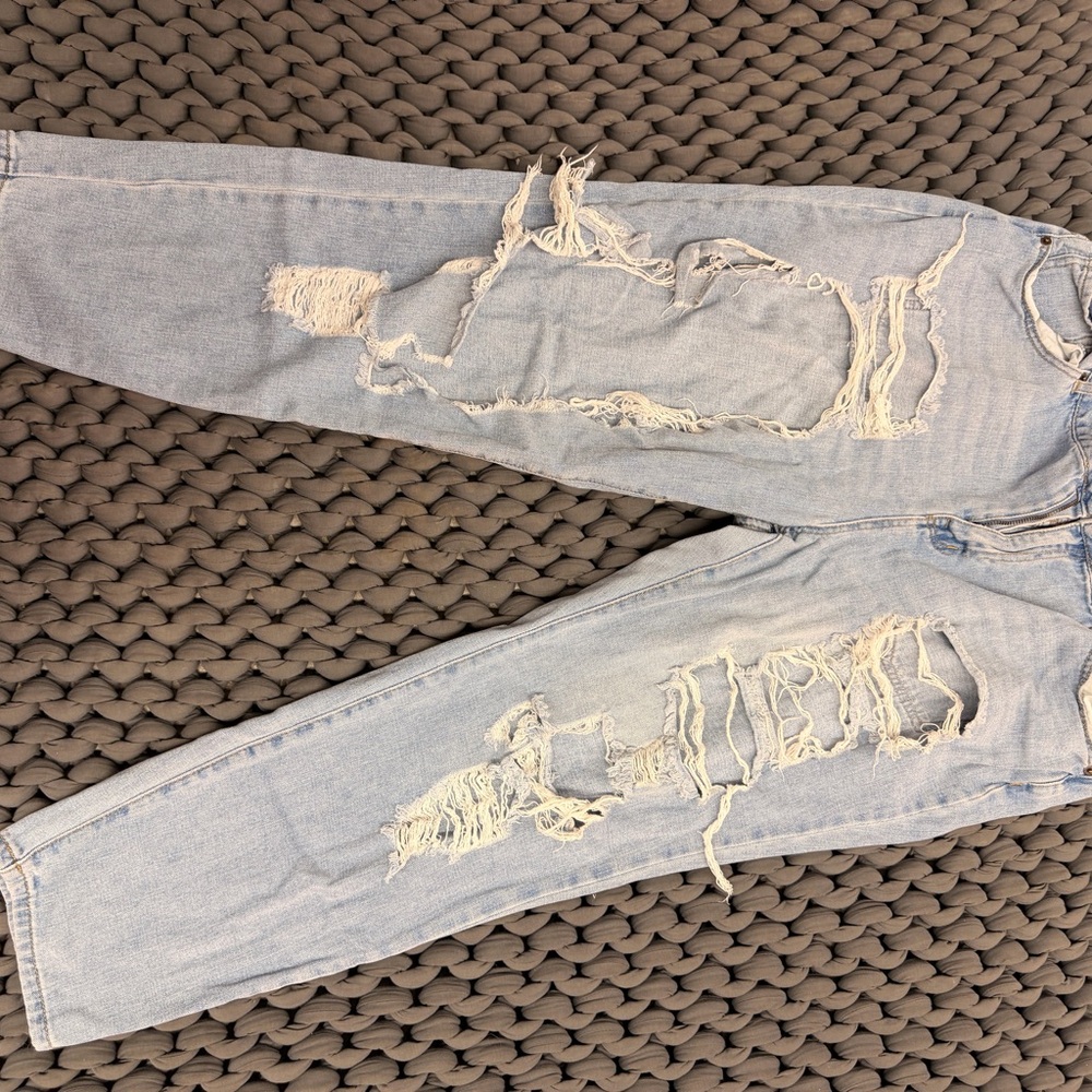 Forever 21 Light Blue Destroyed Jeans